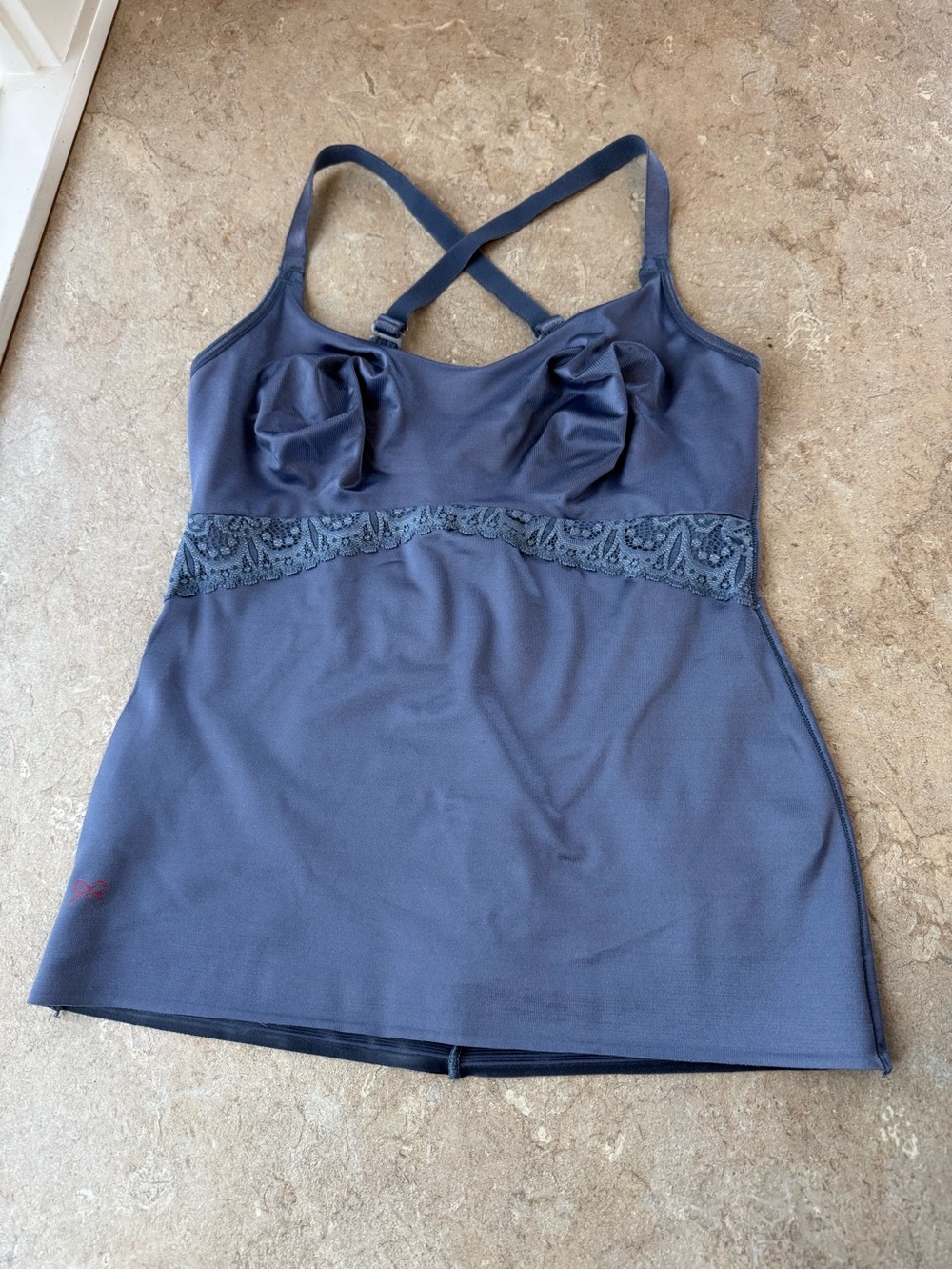 Ruby Ribbon Blue Lace Cami, Size 36